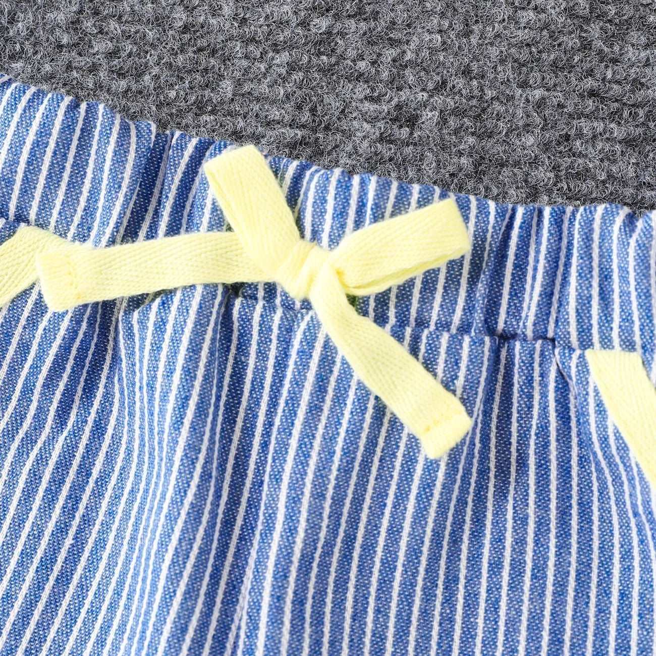 Whale Embroidery Cotton Set - Stand Collar Short Sleeve - Baby Boys (2Pcs) - Novo Kids