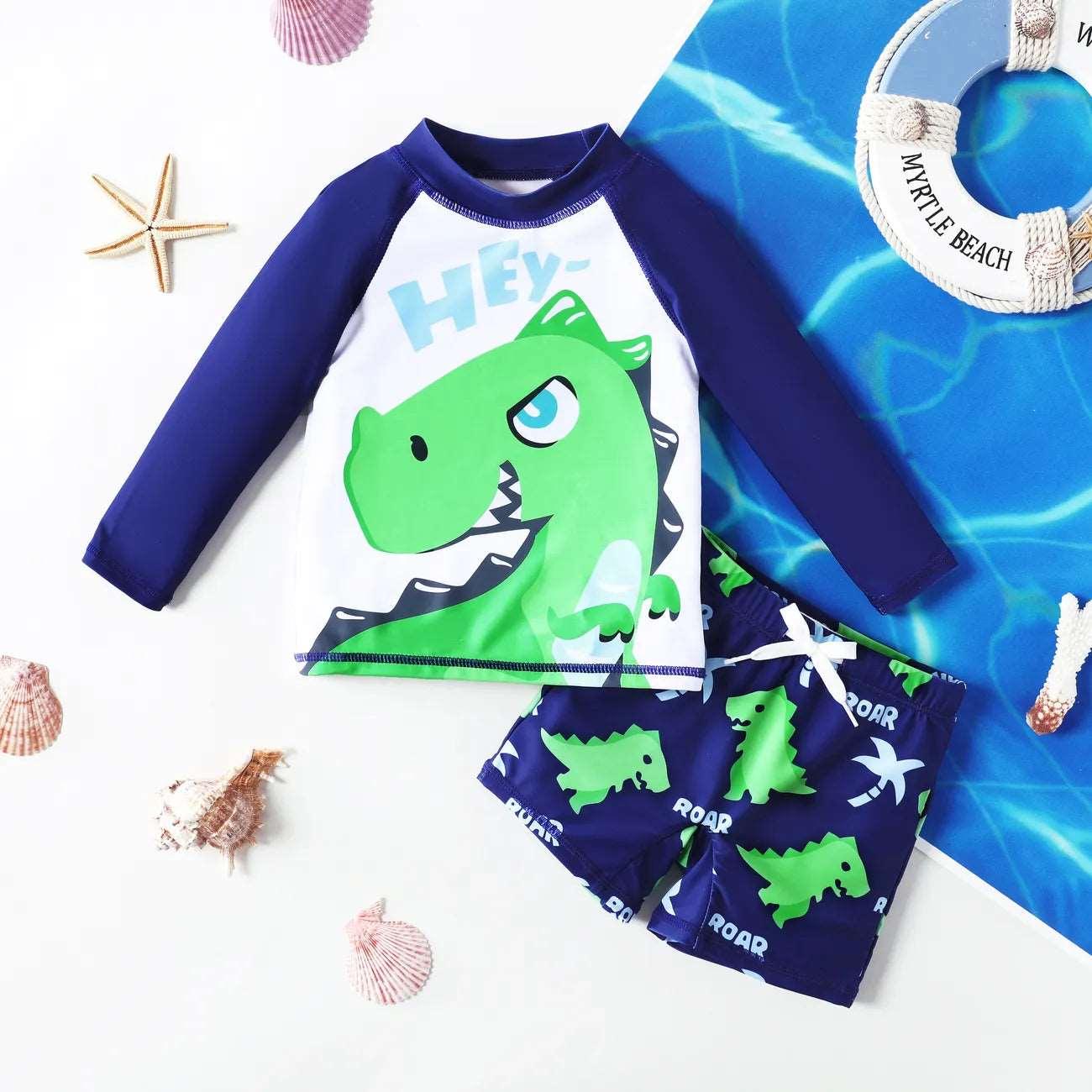 Childlike Dinosaur Swimsuits Set -Toddler/Kid Boys (2pcs ) - Novo Kids