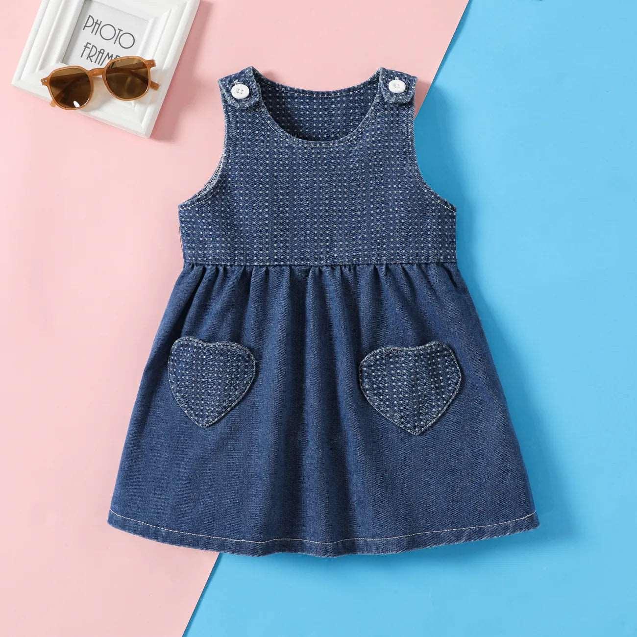 Sweet 3D Pattern Dress, Cotton-Poly Blend, Sleeveless - Toddler Girl - Novo Kids