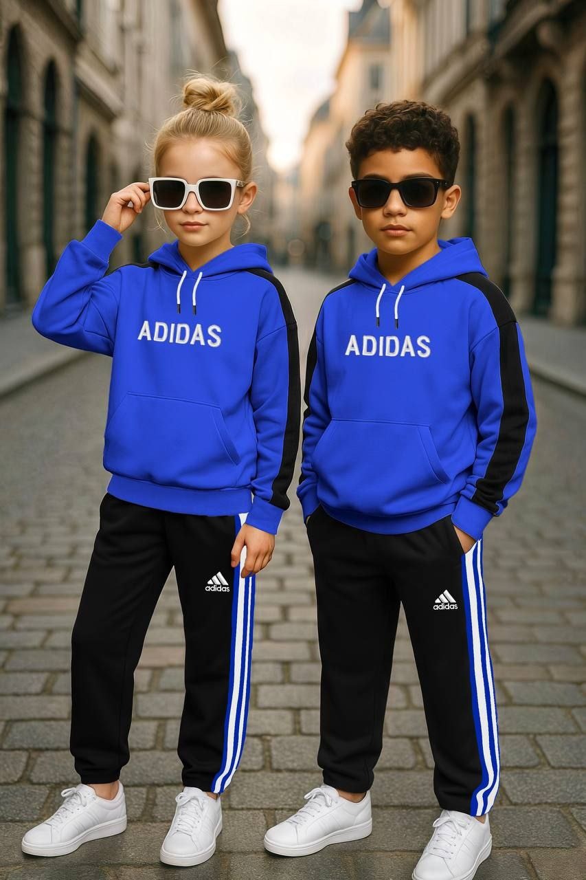 Adidas 2-Piece Blue Hoody Tracksuit Set - Kids Boys/girls (2PCs)