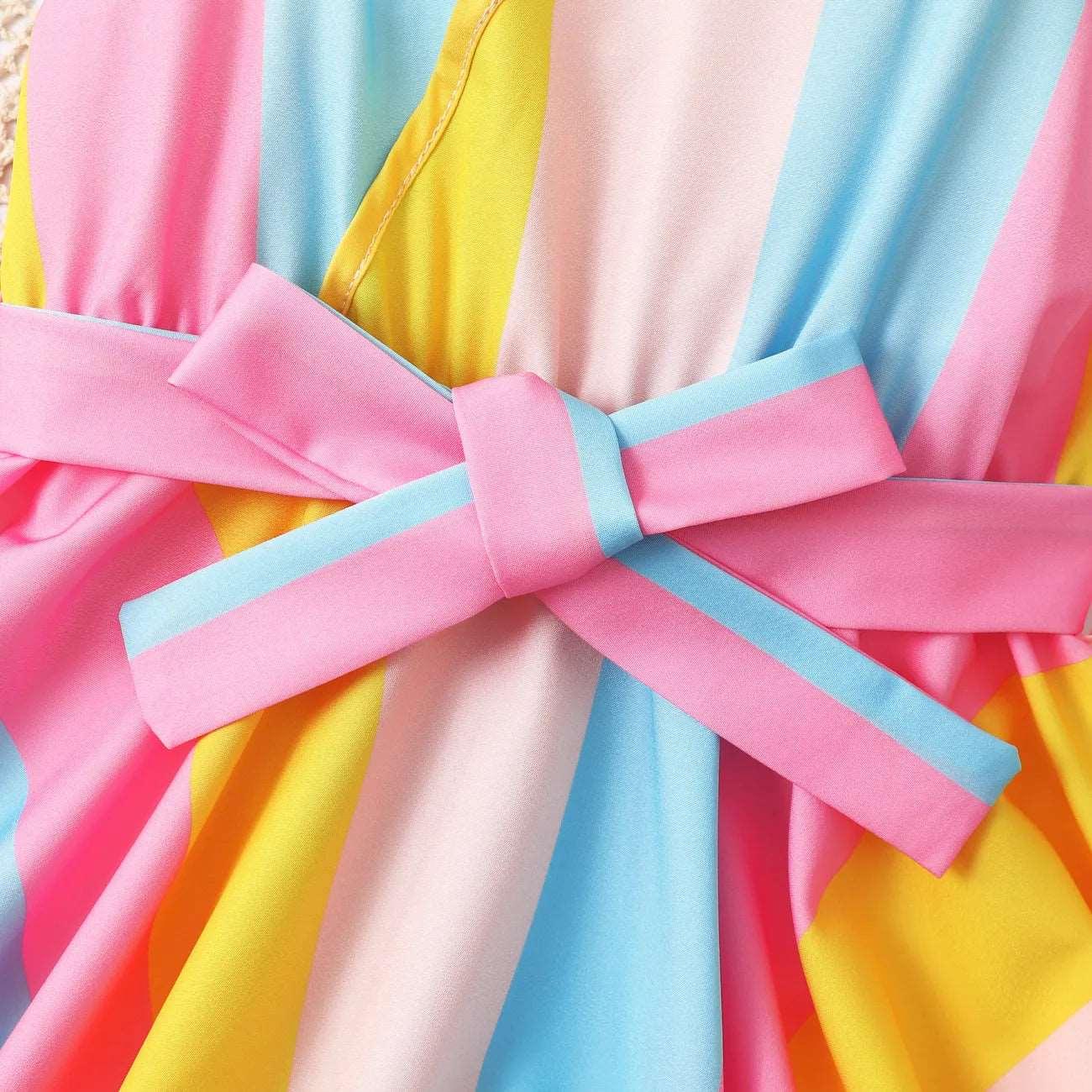 Rainbow Pleated Dress - Kids Girl - Novo Kids