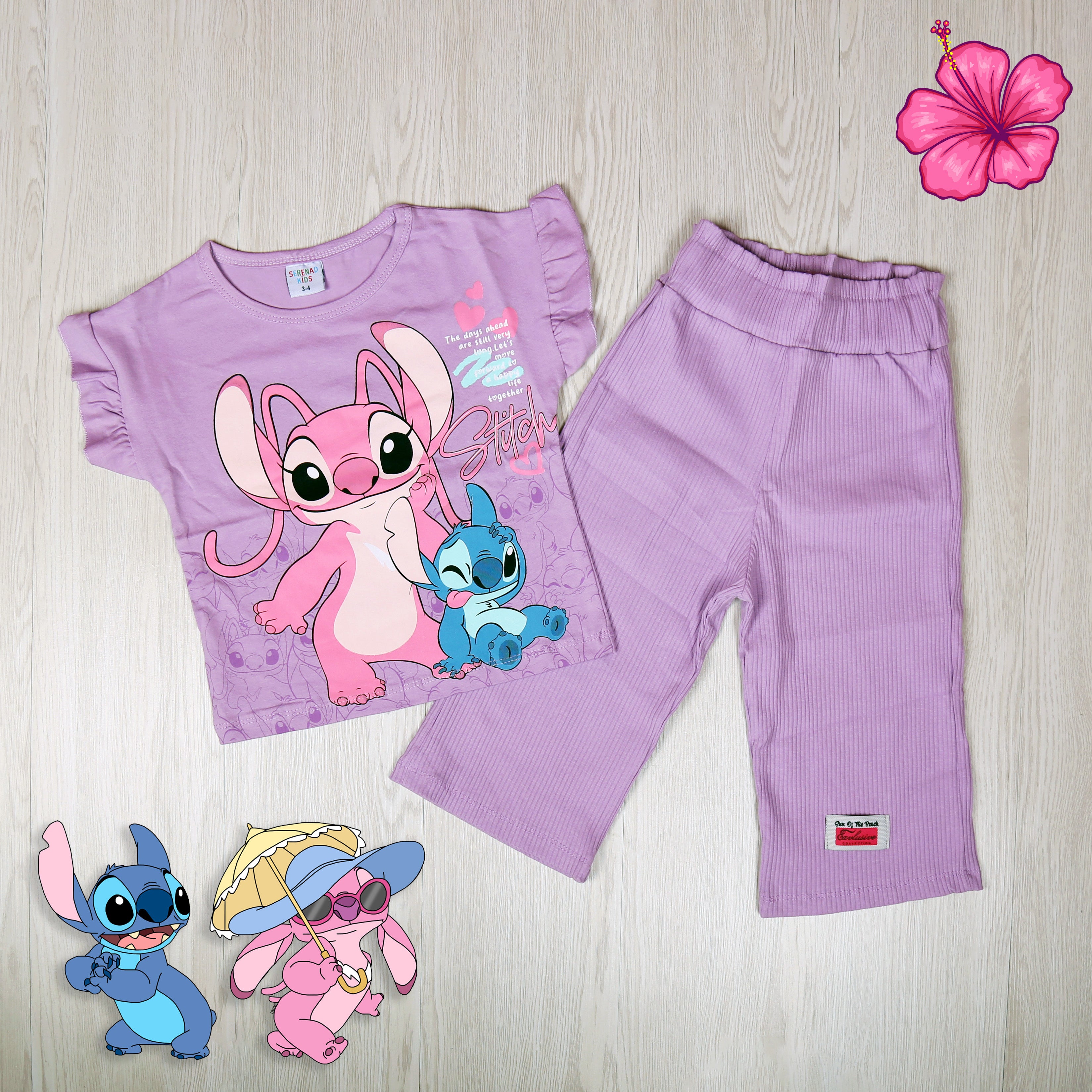 Angel & Stitch “Tropical Cuties” Girls Outfit Set - Kids Girls (2PCs)
