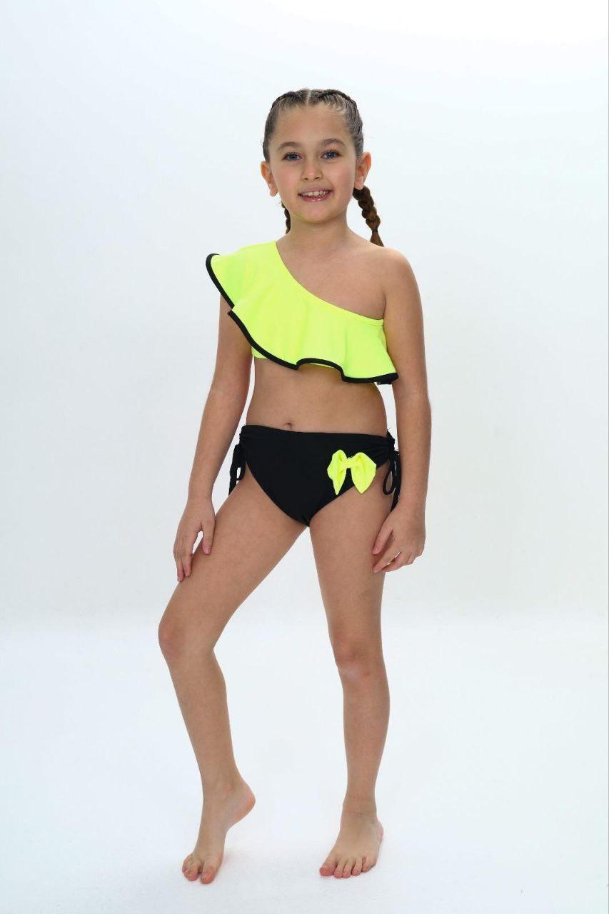 Girls’ Ruffle Bow Bikini Set – 2-Piece Swimwear - Kids Girl