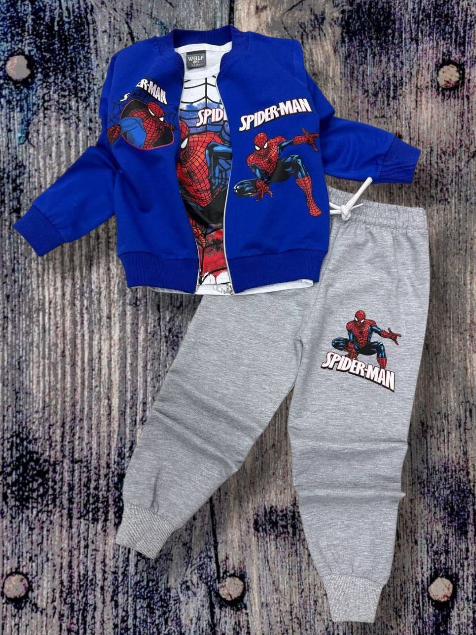 Spiderman 3-piece Kids Boys Blue Cotton Set - Kids Boys (2PCs)