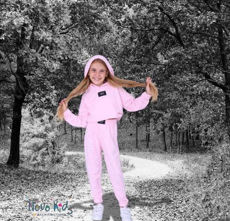 New Kids Girls High-Quality Cotton Hooded Set - Kids Girls (2PCs) - Novo Kids
