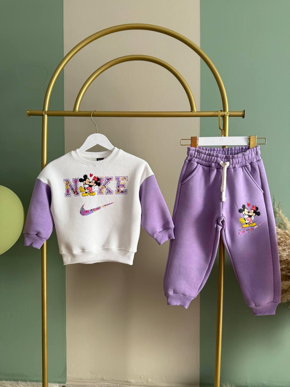 Nike Minnnie Mouce 2 piece girl tracksuit Set (Fleece Inside) - Kids Girls (2PCs)