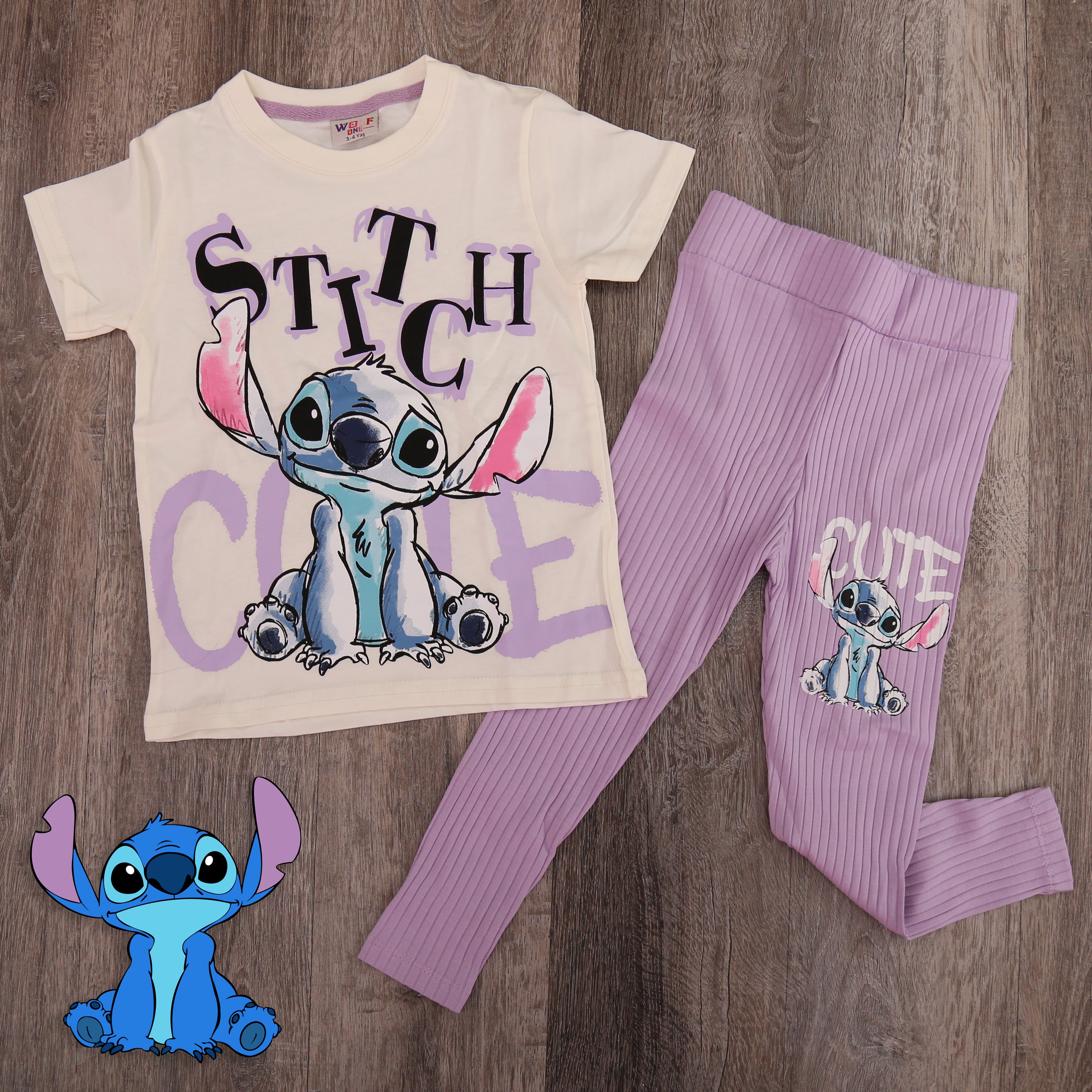 Stitch “Cute Vibes” Girls Outfit Set - Kids Girls (2PCs)