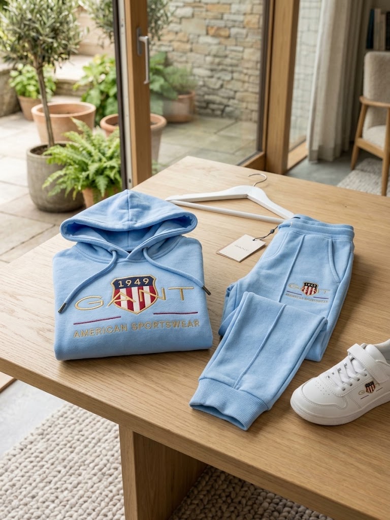 GANT Kids Unisex Light Blue Tracksuit Autumn Set - Kids Boys/Girls (4 -15Y)