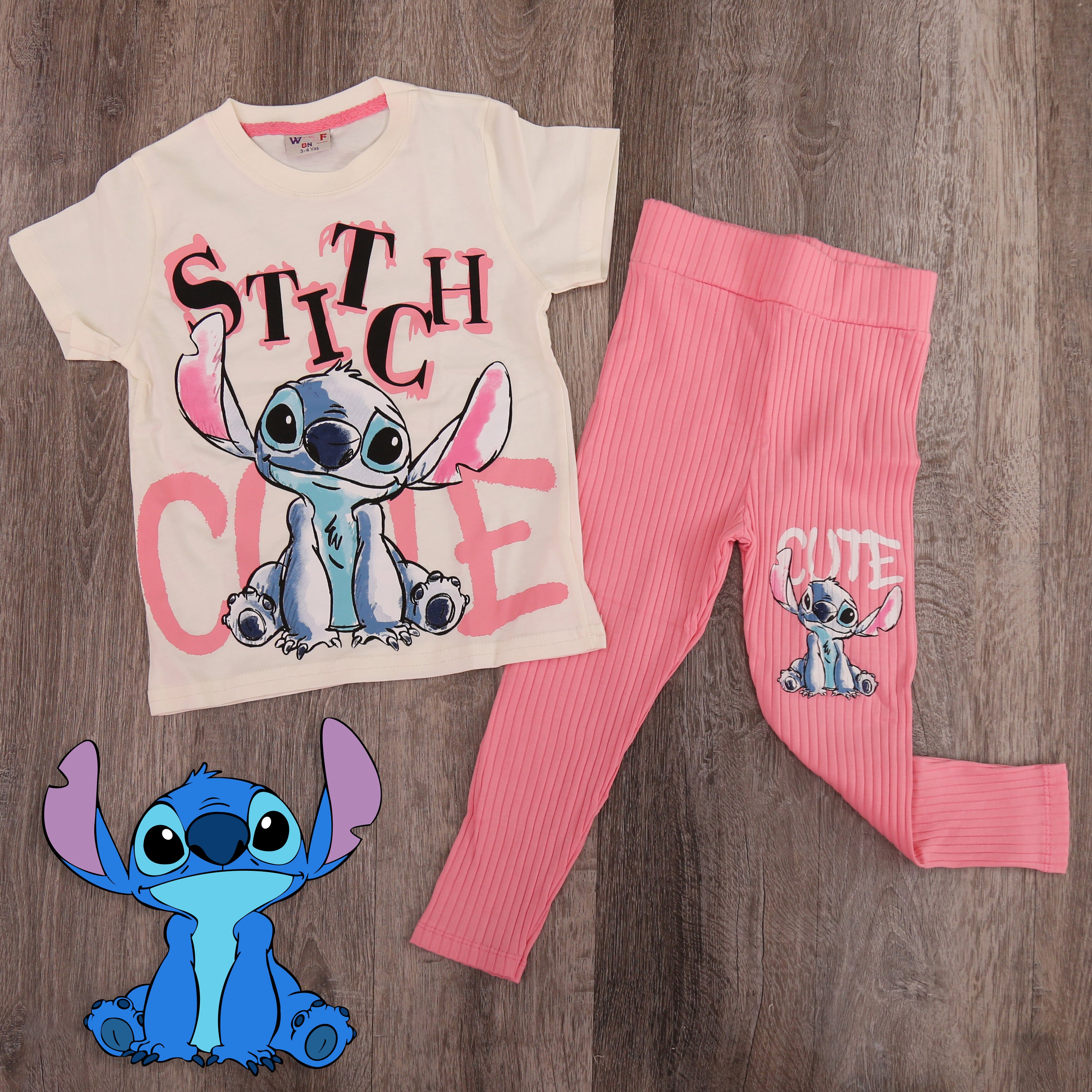 Stitch “Cute Vibes” Girls Outfit Set - Kids Girls (2PCs)