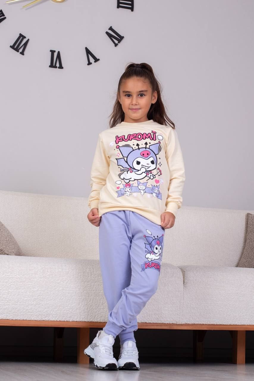 Kuromi Girls’ Sweatshirt and Jogger Tracksuit Set - Kids Girls (2PCs)
