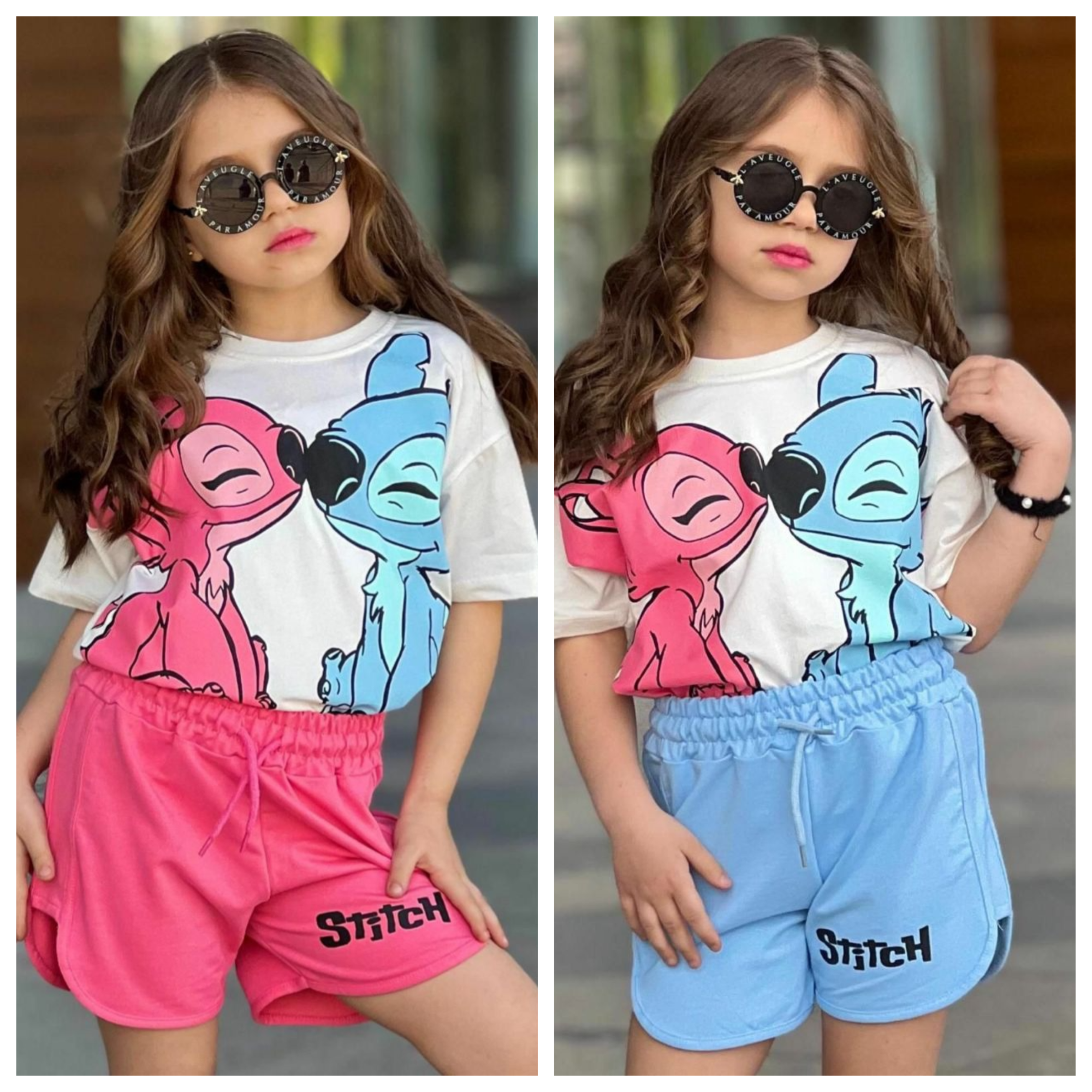 Stitch and Angel Girls' Summer Set   -  Kids Girls