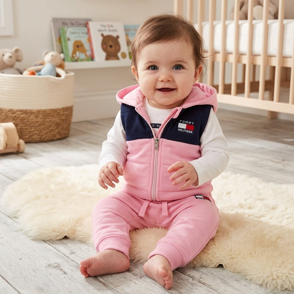 Tommy Hilfiger Baby Girl Tracksuit Set (Premium Quality)  - Baby Girls (6 to 36M)