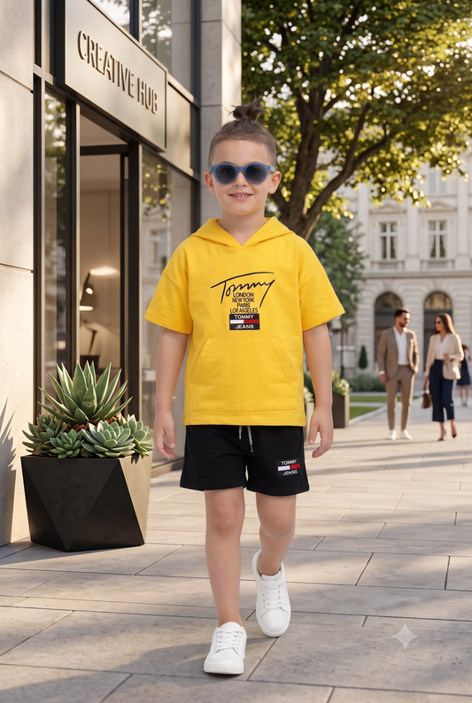 TOMMY Kids Active T-Shirt and Shorts Summer Set – Kids Boys (Ages 4 to 15)