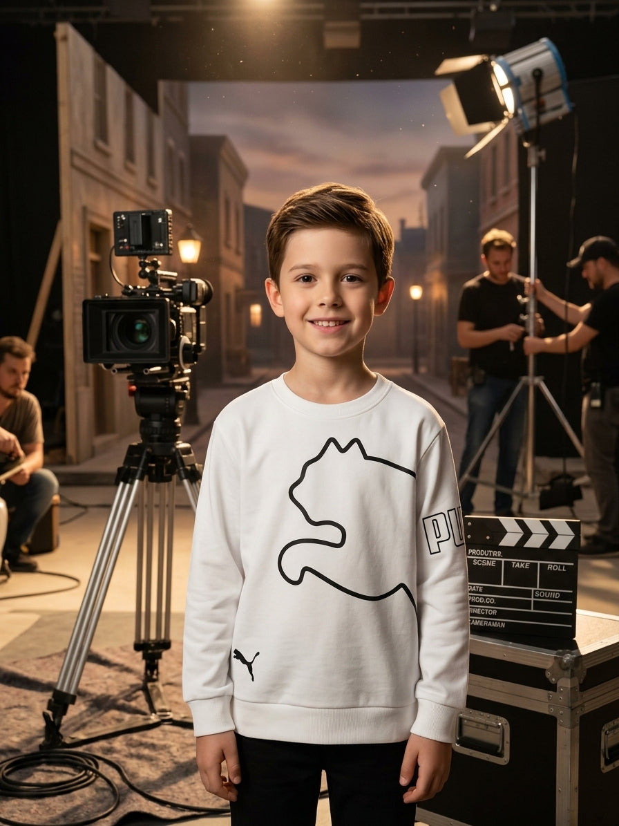 PU Cool PUMA Kids Crewneck Sweatshirt White - Kids Boys (7 -16Y)