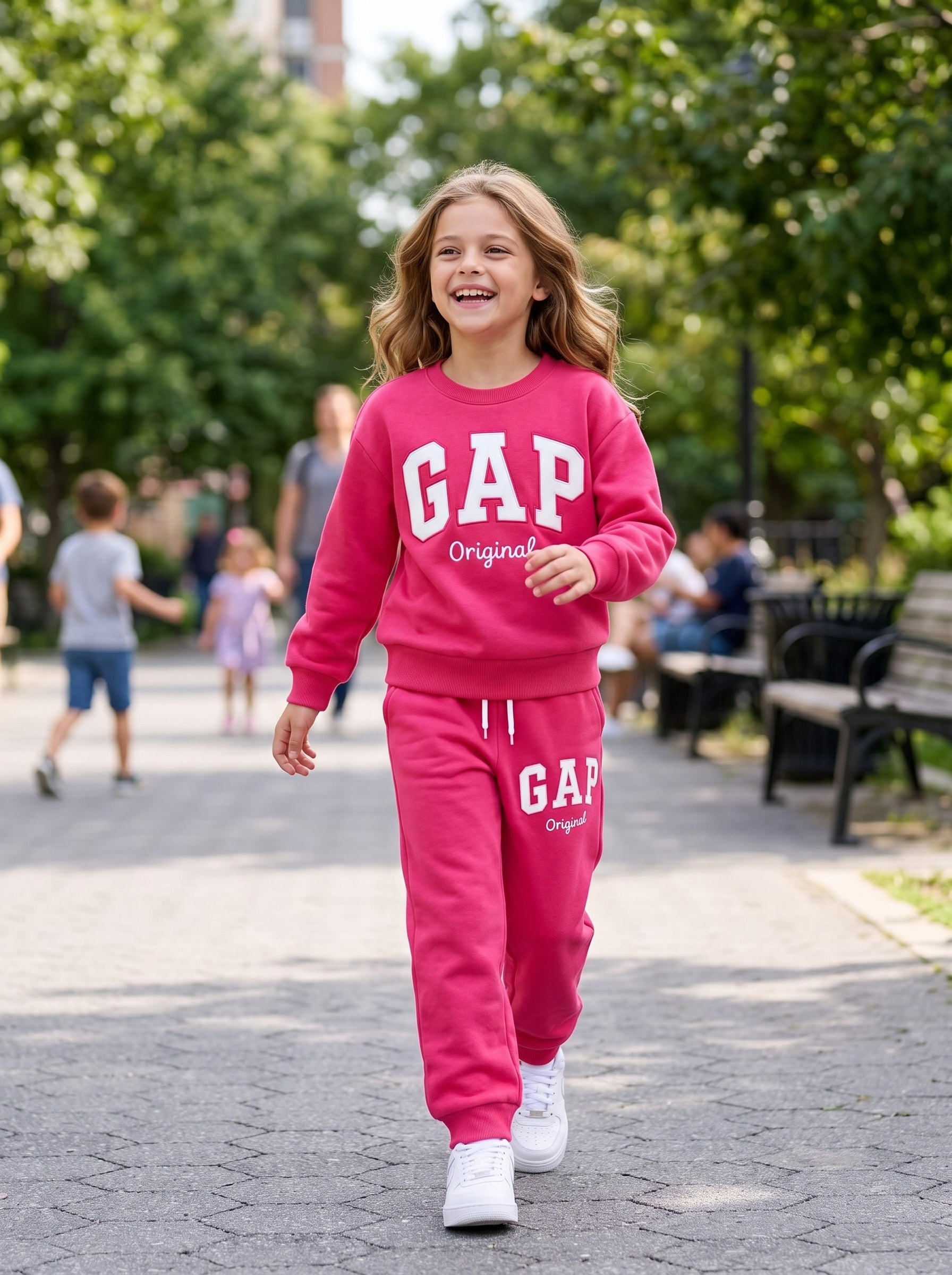 Hot Pink "GAP Original" Sweatshirt and Joggers Set - Girls (3 -10Y)