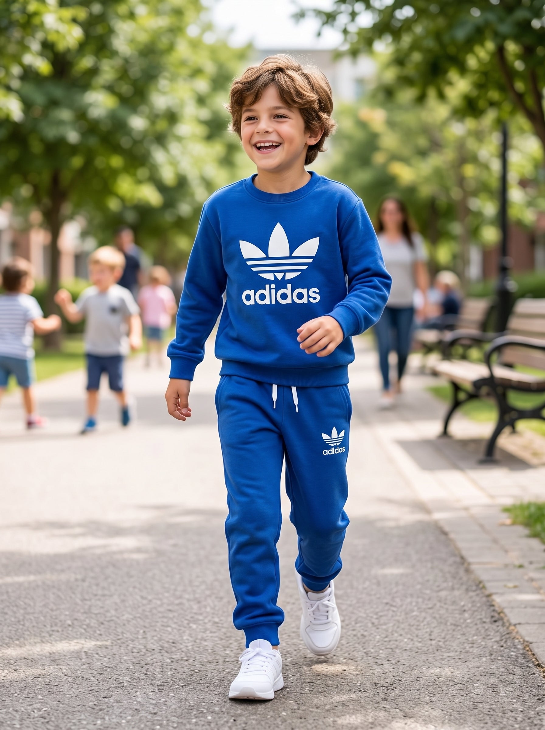 Royal Blue Trefoil Sweatshirt and Joggers Set - Boys (3-10Y)