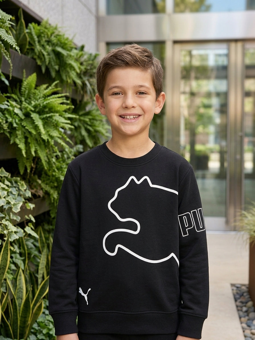 PU Cool PUMA Kids Crewneck Sweatshirt Black - Kids Boys (7 -16Y)