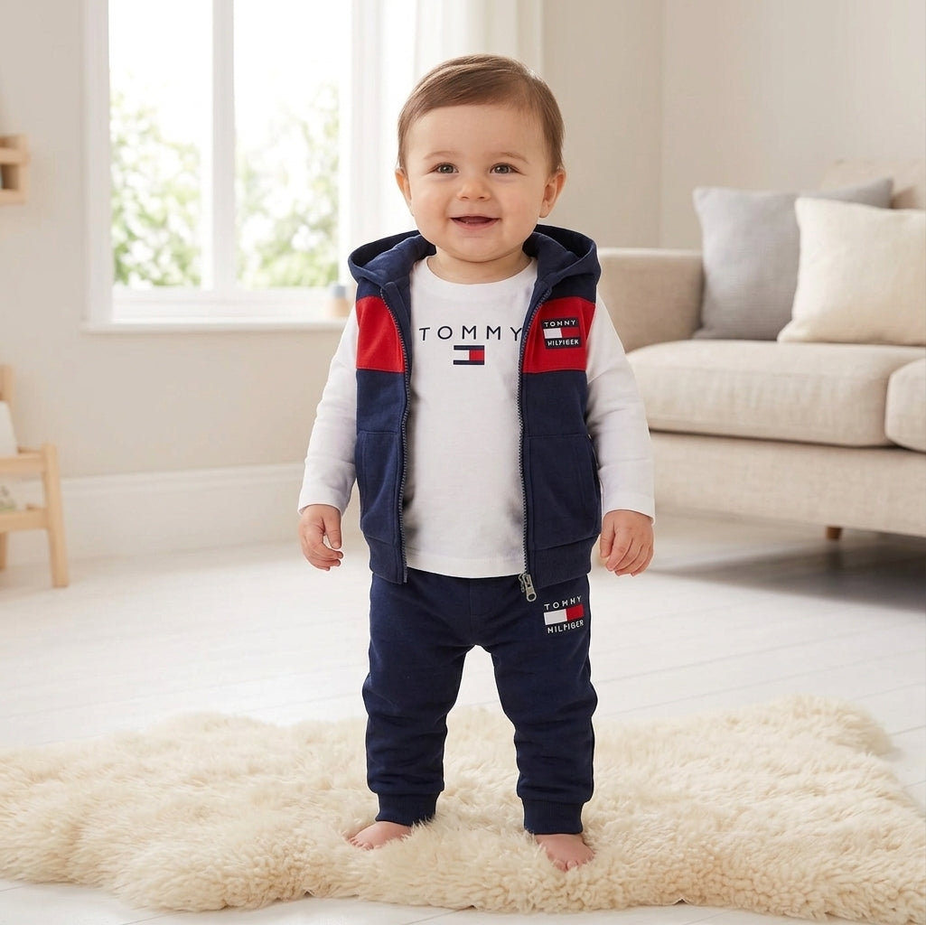 Tommy Hilfiger Baby Boy Tracksuit Set (Premium Quality) - Baby Boys (Ages 6 to 36M)