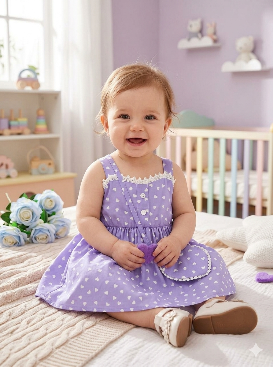 Sweetheart Purple Party Dress Set with bag - Baby Girls (6-24 M)