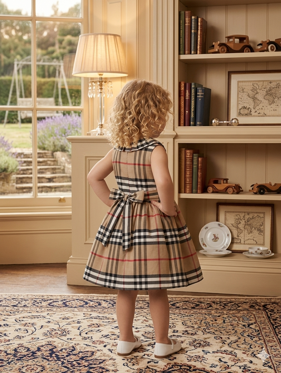 Burberry Elegant Plaid Princess Dress for Girls - Kids Girls (Age 2 -10Y)