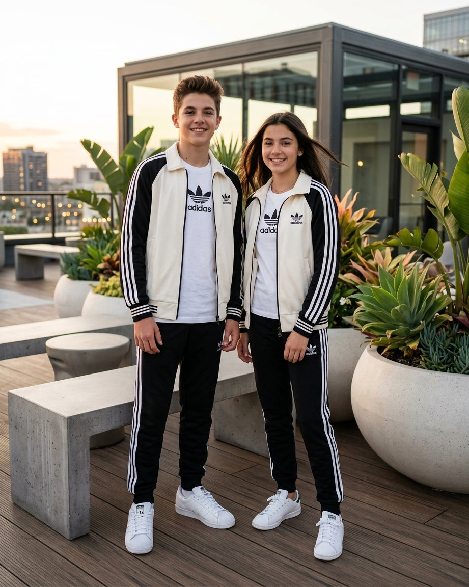 Monochrome Collared Unisex Tracksuit Set (Premium Quality) – Boys/Girls (Ages 6 to16)