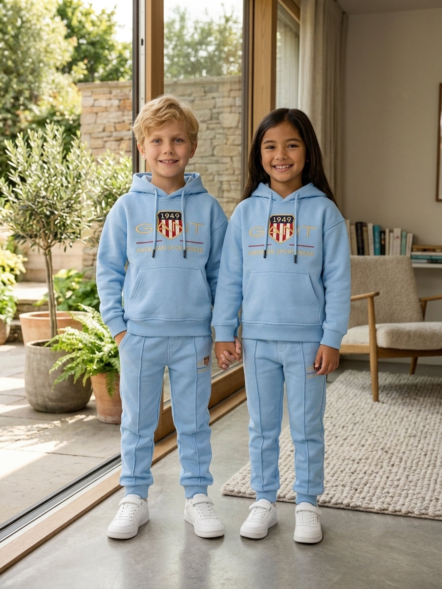 GANT Kids Unisex Light Blue Tracksuit Autumn Set - Kids Boys/Girls (4 -15Y)