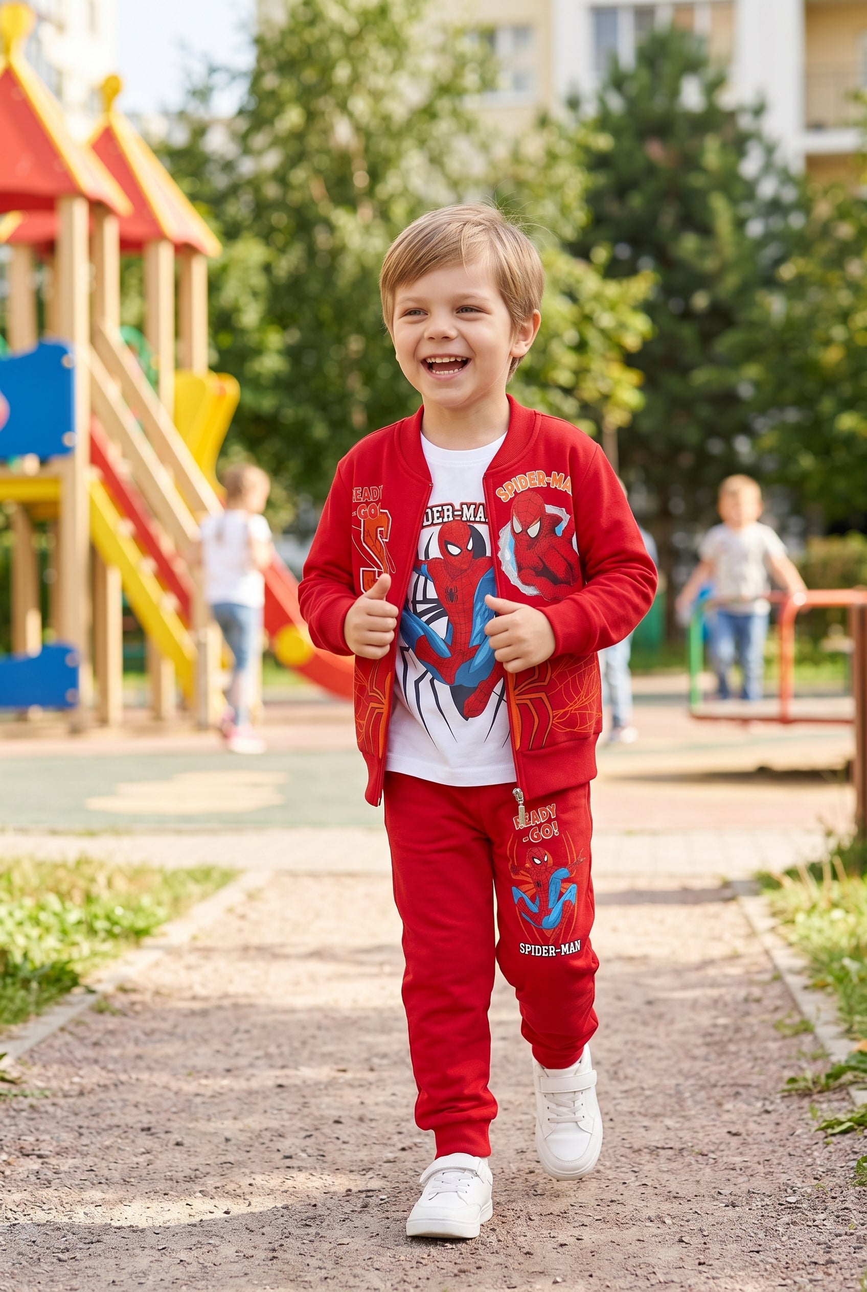 Spider-Man 3-Piece Red Kids Tracksuit Set - Boys (3-10Y)