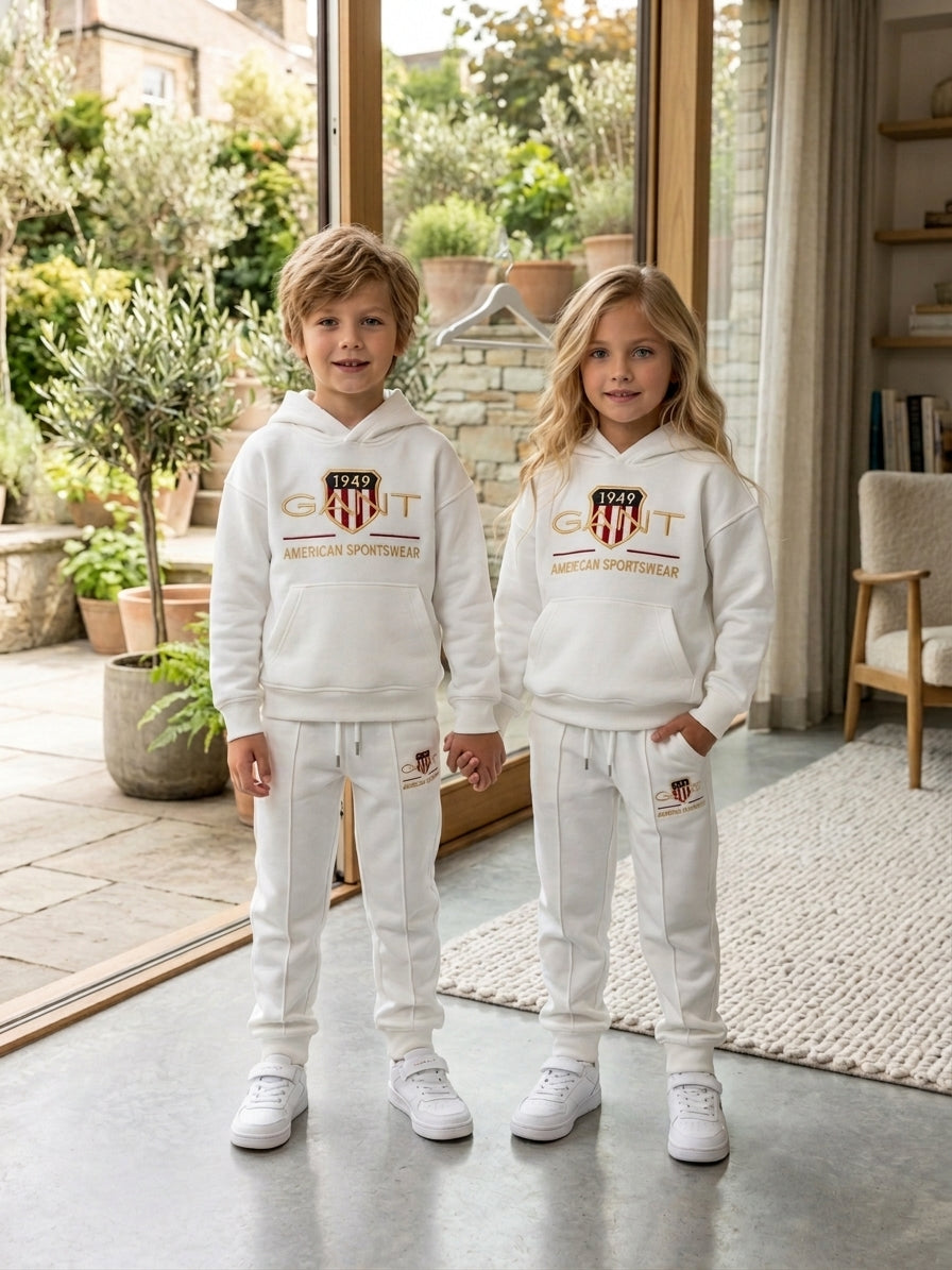 GANT Kids Unisex White Tracksuit Autumn Set - Kids Boys/Girls (4 -15Y)