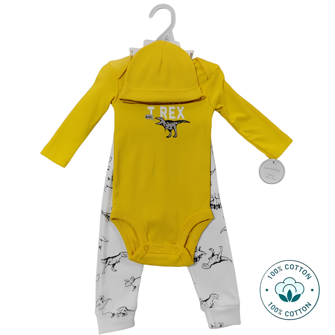 Newborn Baby Boy 3-Piece Outfit Set –  TRex Design  (Newborn – 9 M)