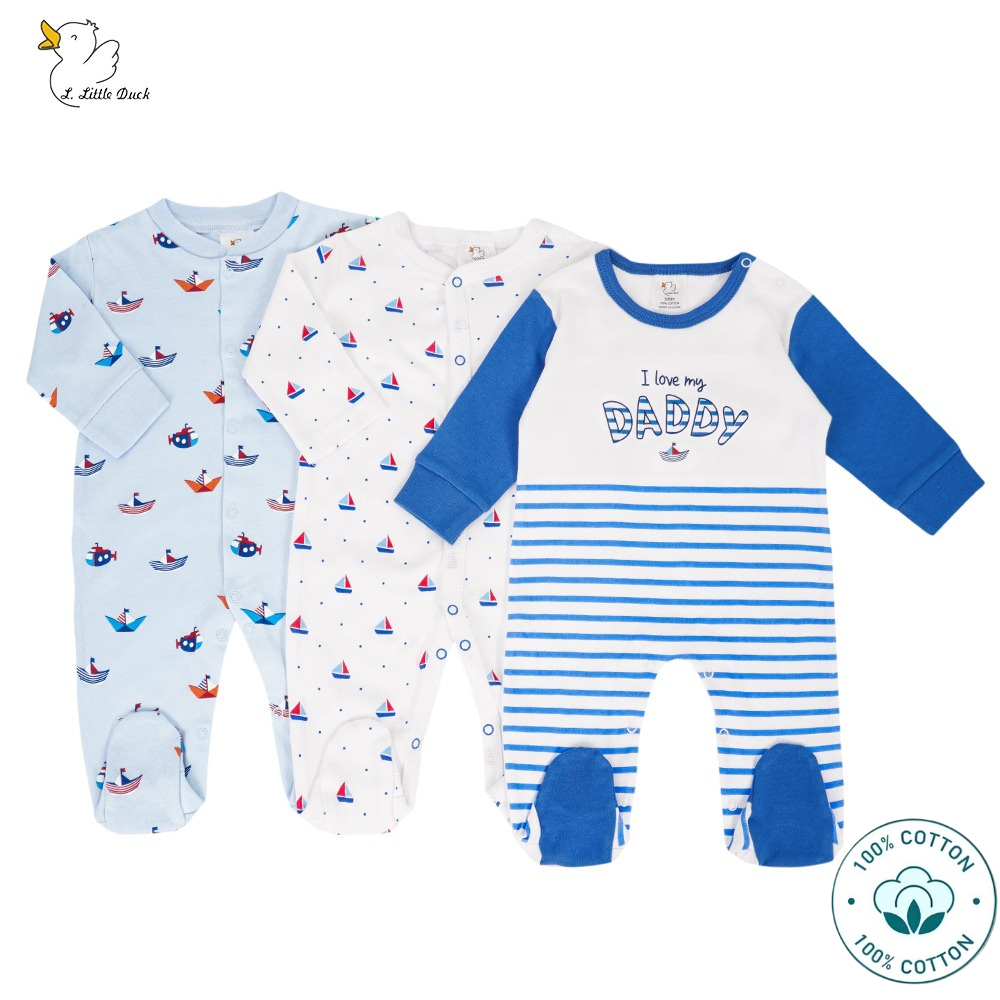 Newborn 3-Pack Baby Boy Sleepsuit Set – I Love My Daddy (Newborn – 9 M)