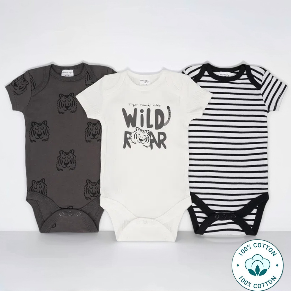 Newborn 3-Piece Tiger inspired Bodysuit Set – Wild Roar (Newborn – 9 M)