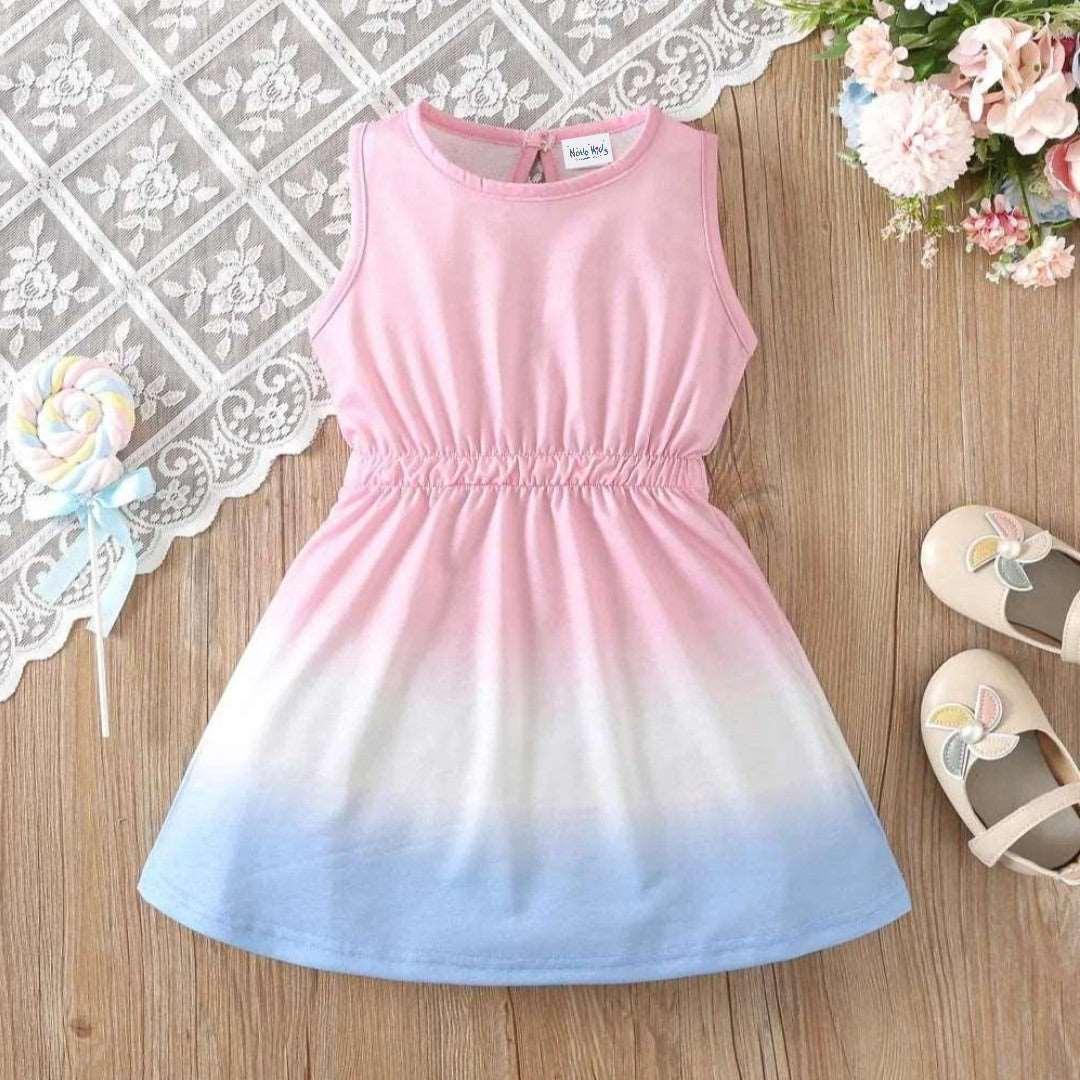 Summer Dress Gradient Color Casual Sleeveless - Toddler Girl - Novo Kids