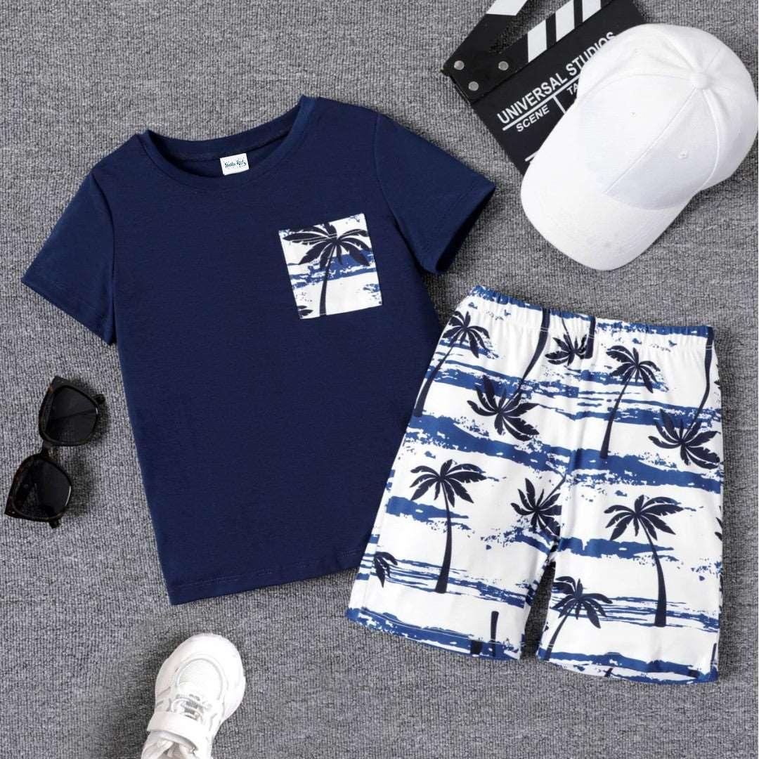 Tropical Plants Casual Set -Kids Boy (2pcs) - Novo Kids