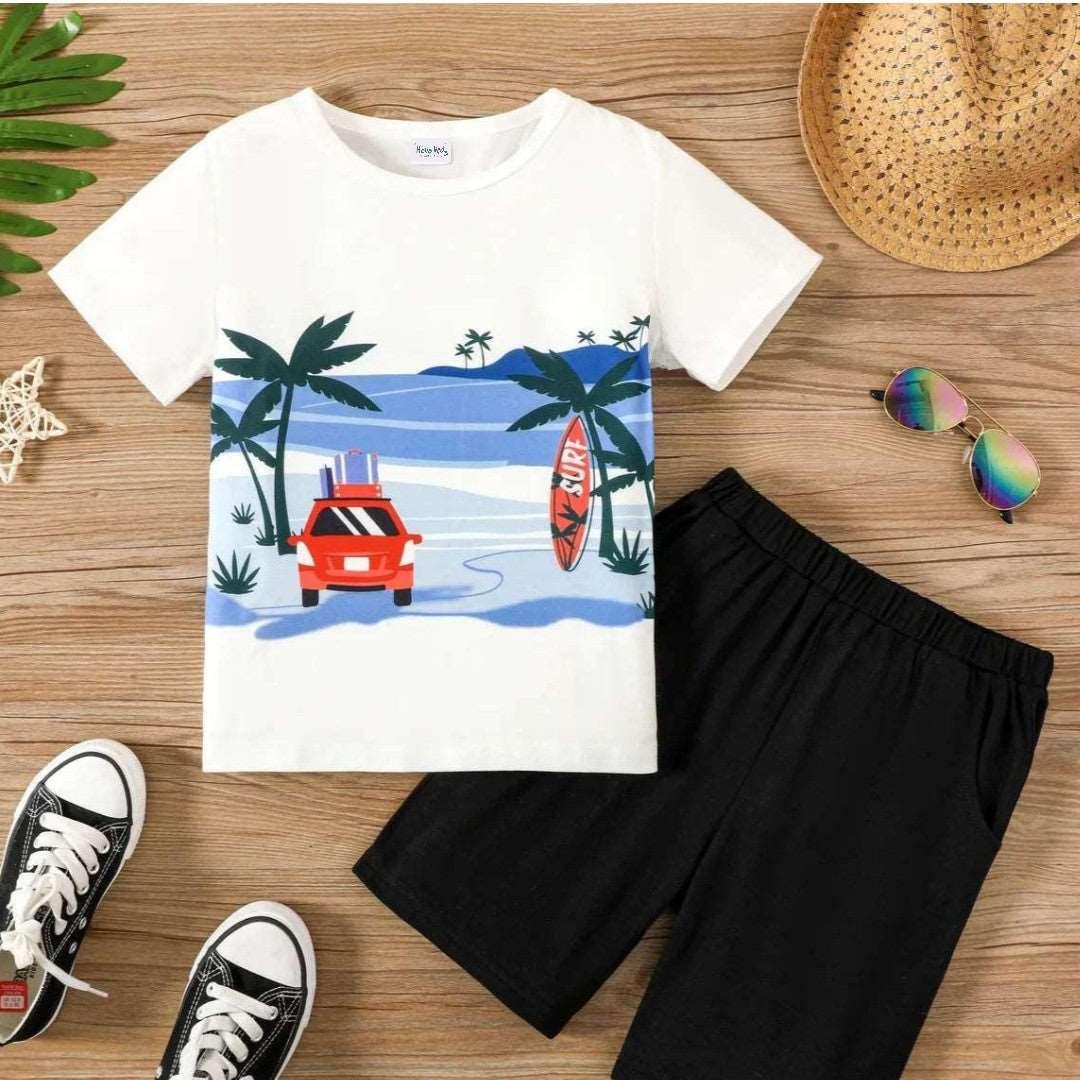 Tropical T-shirt and Shorts Set - Kids Boy (2Pcs) - Novo Kids