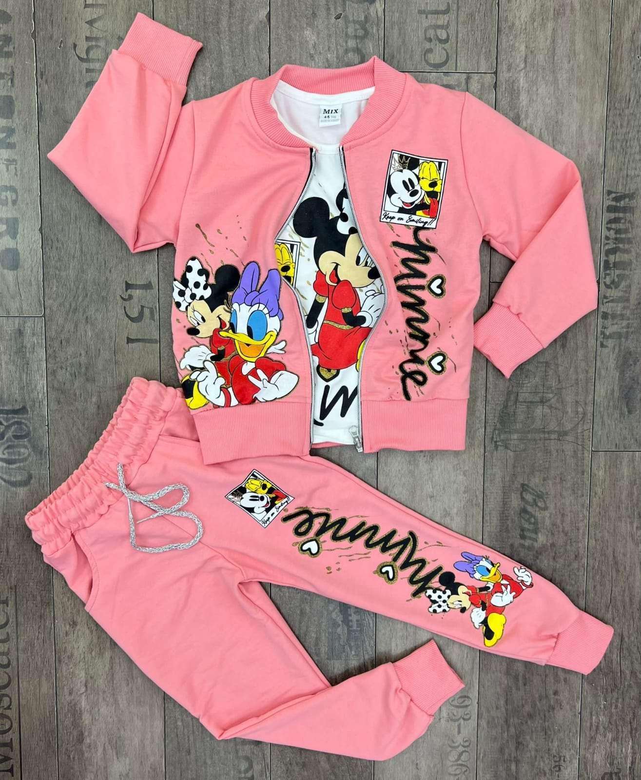 Minnie Mouse Set (Sweater, Shirt, and Pants- Cotton) - Kids Girls (3 PCs) - Novo Kids