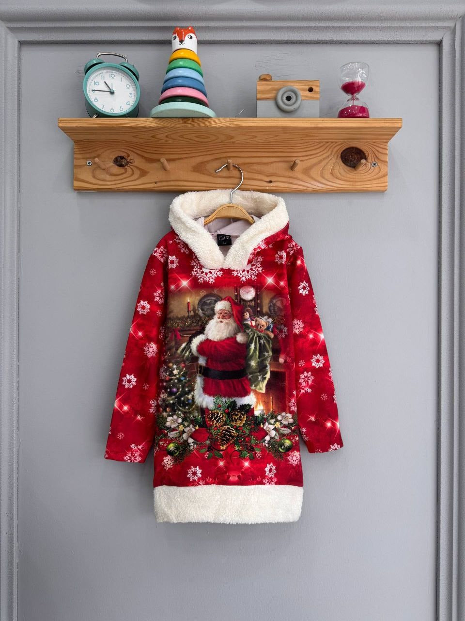 Santa Clause Christmas themed Girl Dress - Kids Girls (2-8Y)