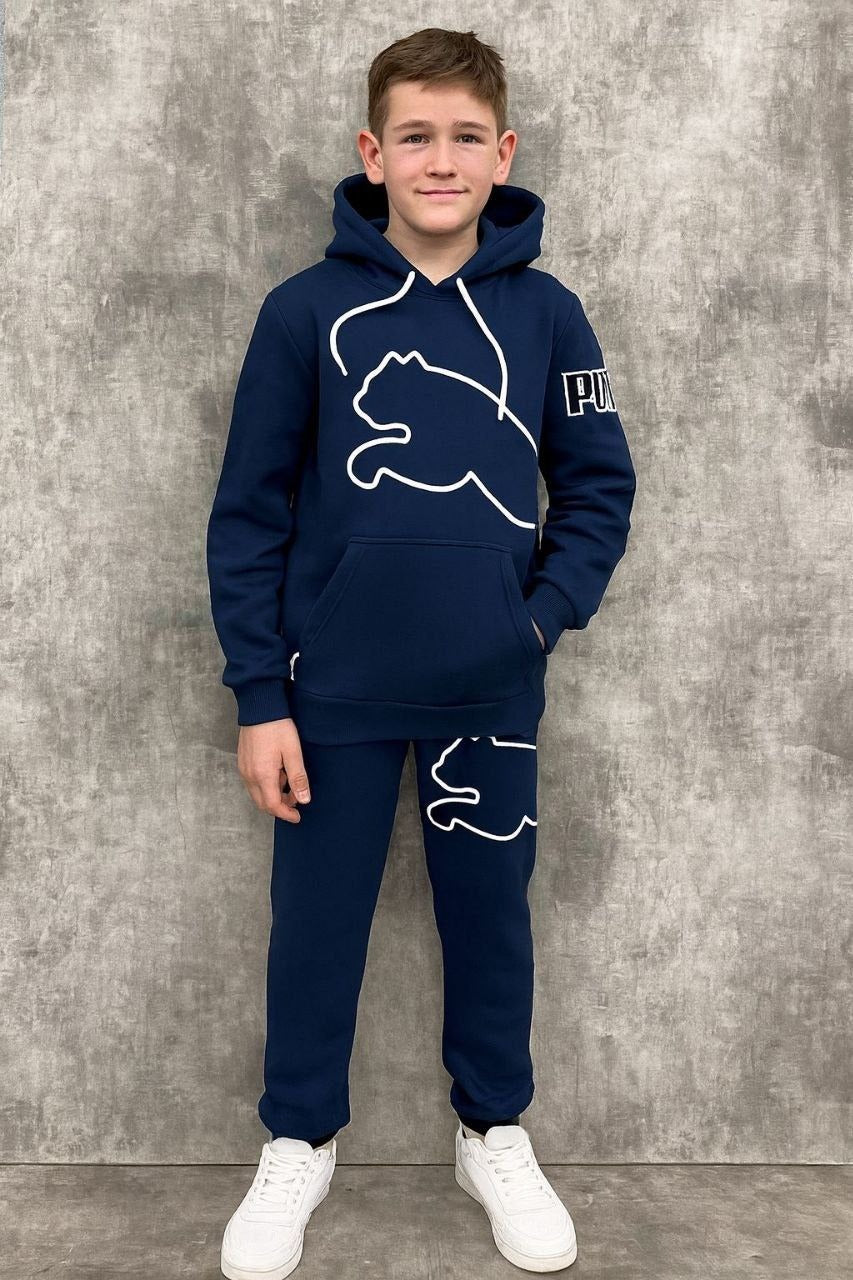 Trendy Puma-Inspired Tracksuit Set for Kids and Teens - Kids/Teen Boys (10-16Y)