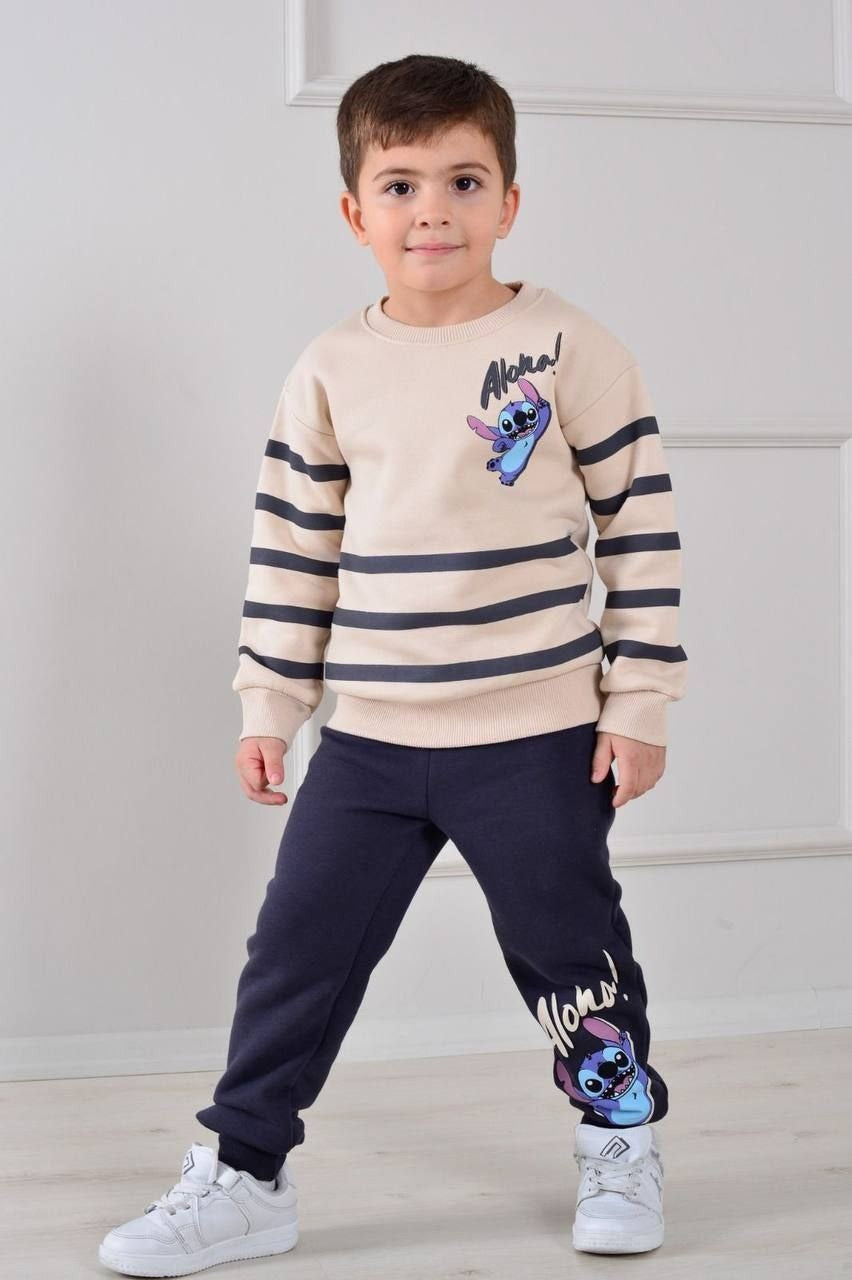 Stitch “Aloha” Boys Sweatshirt and Jogger Boys Cotton Set - Kids Boys (3-10)
