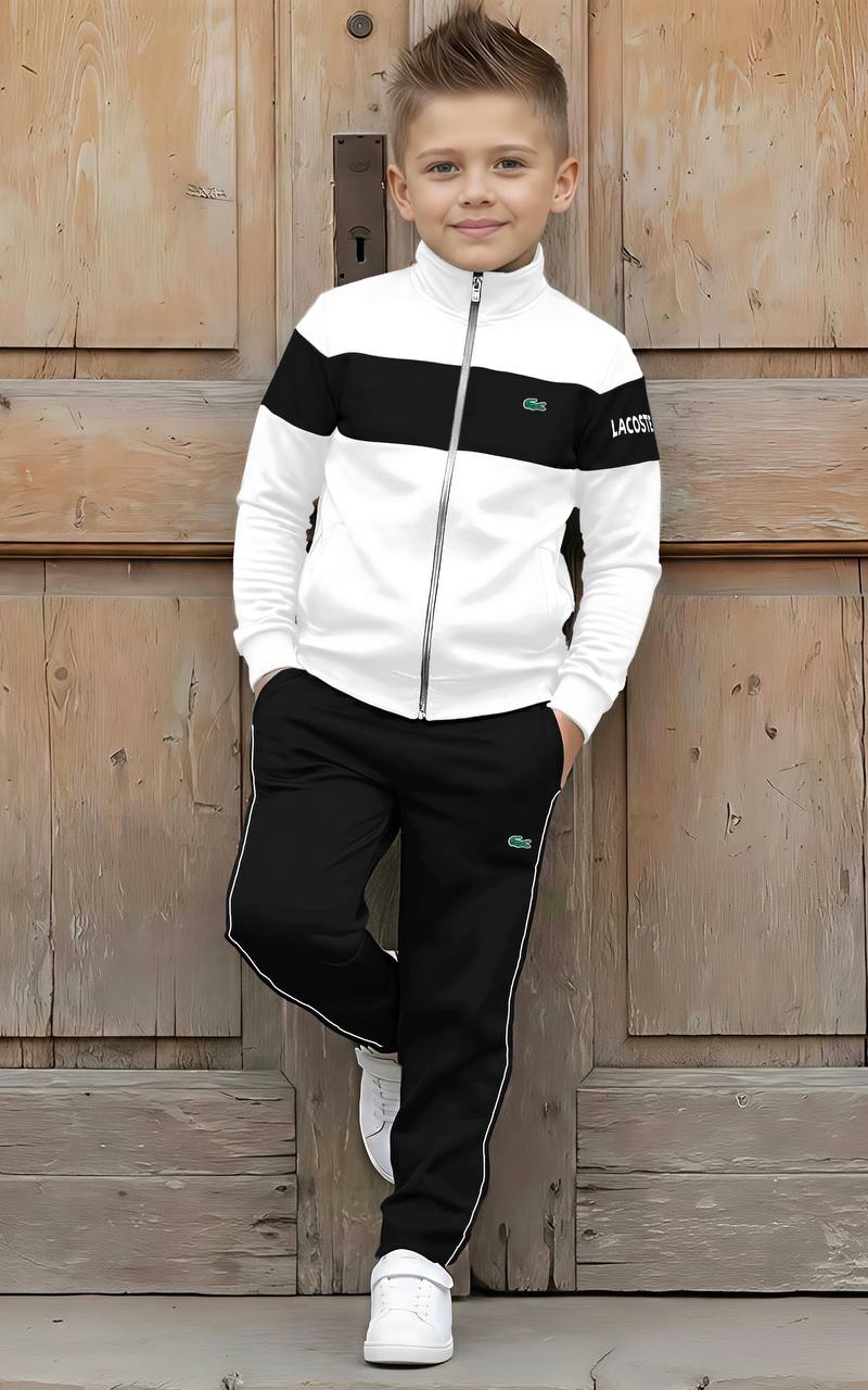 Boys Lacoste Sporty Zip-Up White Tracksuit Set - Kids/Teen Boys (6-16Y)