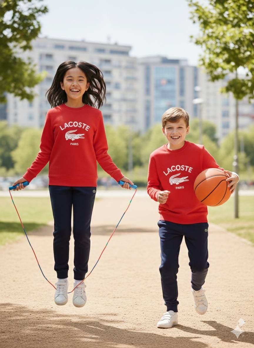 LA COSTE Sweatshirt and Jogger Red Unisex Set - Kids Boys/Girls (3-12Y)