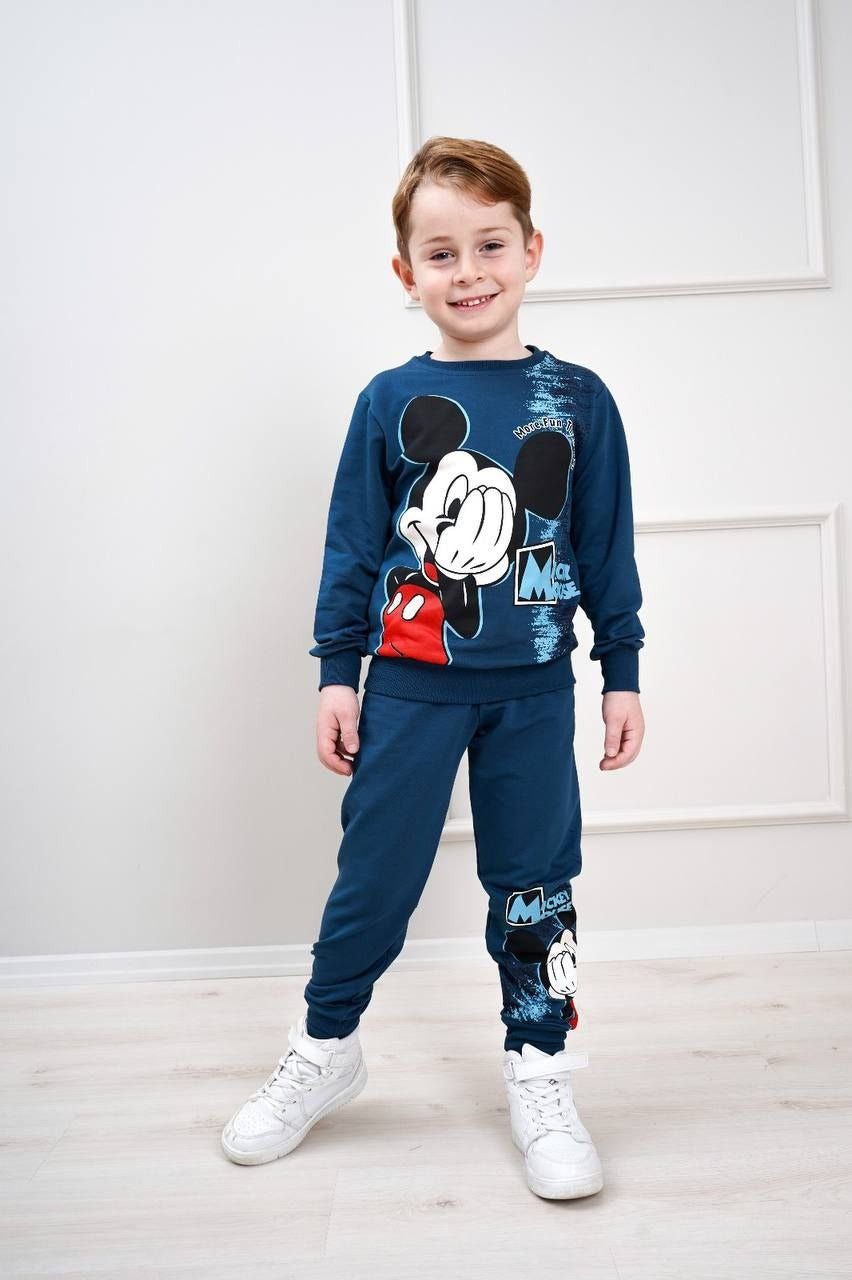 MIckey Dark Blue  Kids Boys Cotton Set - Kids Boys (3-10Y)