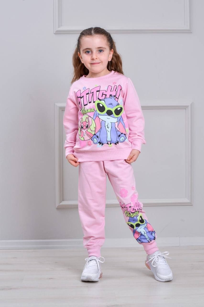 Stitch Ohana Pink Girls’ Tracksuit Set - Kids Girls (3-10Y)