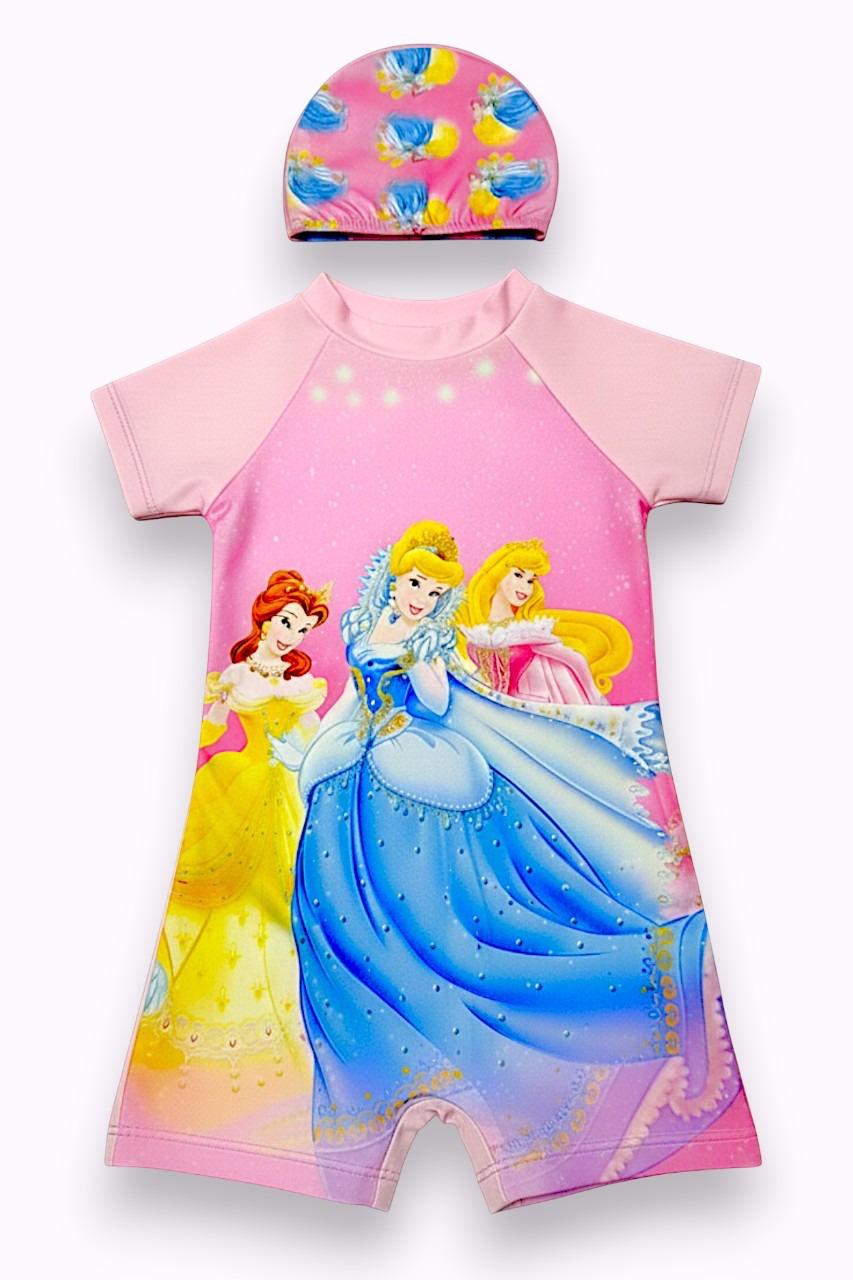 Disney Princesses Short-Sleeve Swimsuit Set - Kids Girls (Ages 2-8)