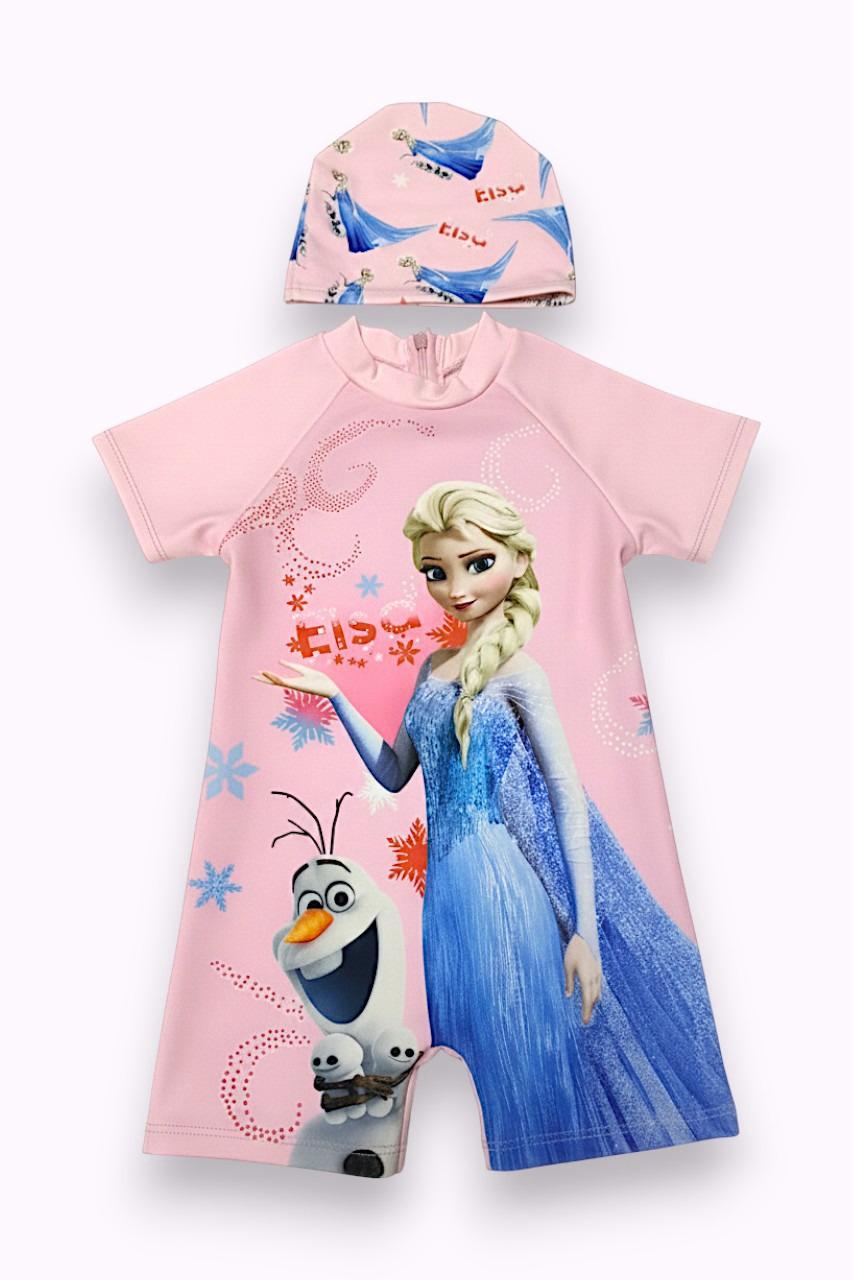 Disney Frozen Elsa and Olaf Short-Sleeve Swimsuit Set - Kids Girls (Ages 2-8)