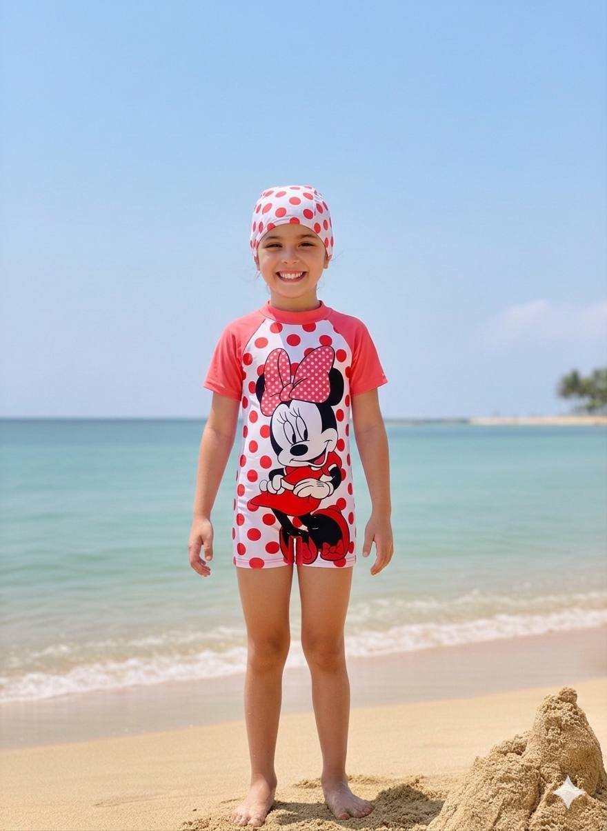 Disney Minnie Mouse Polka Dot Swimsuit Set - Kids Girls (Ages 2-8)