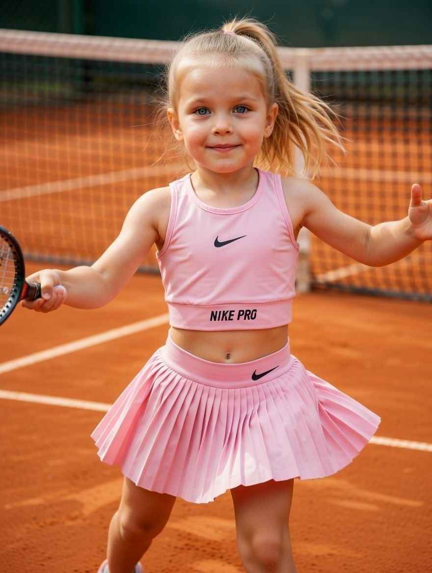 Nike Pro Kids Pink Print Tennis Skirt and Top Set - Kids Girls (Age: 5-16Y)