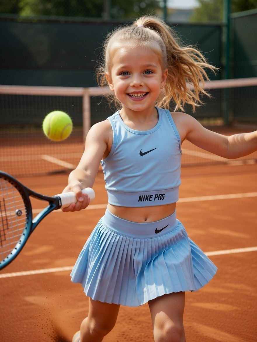 Nike Pro Kids Blue Print Tennis Skirt and Top Set - Kids Girls (Age: 5-16Y)