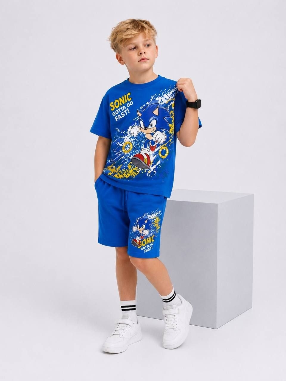 High-Energy and Fun Sonic "Gotta Go Fast" Shorts Set –– Kids Boys (Ages 3 to 10)