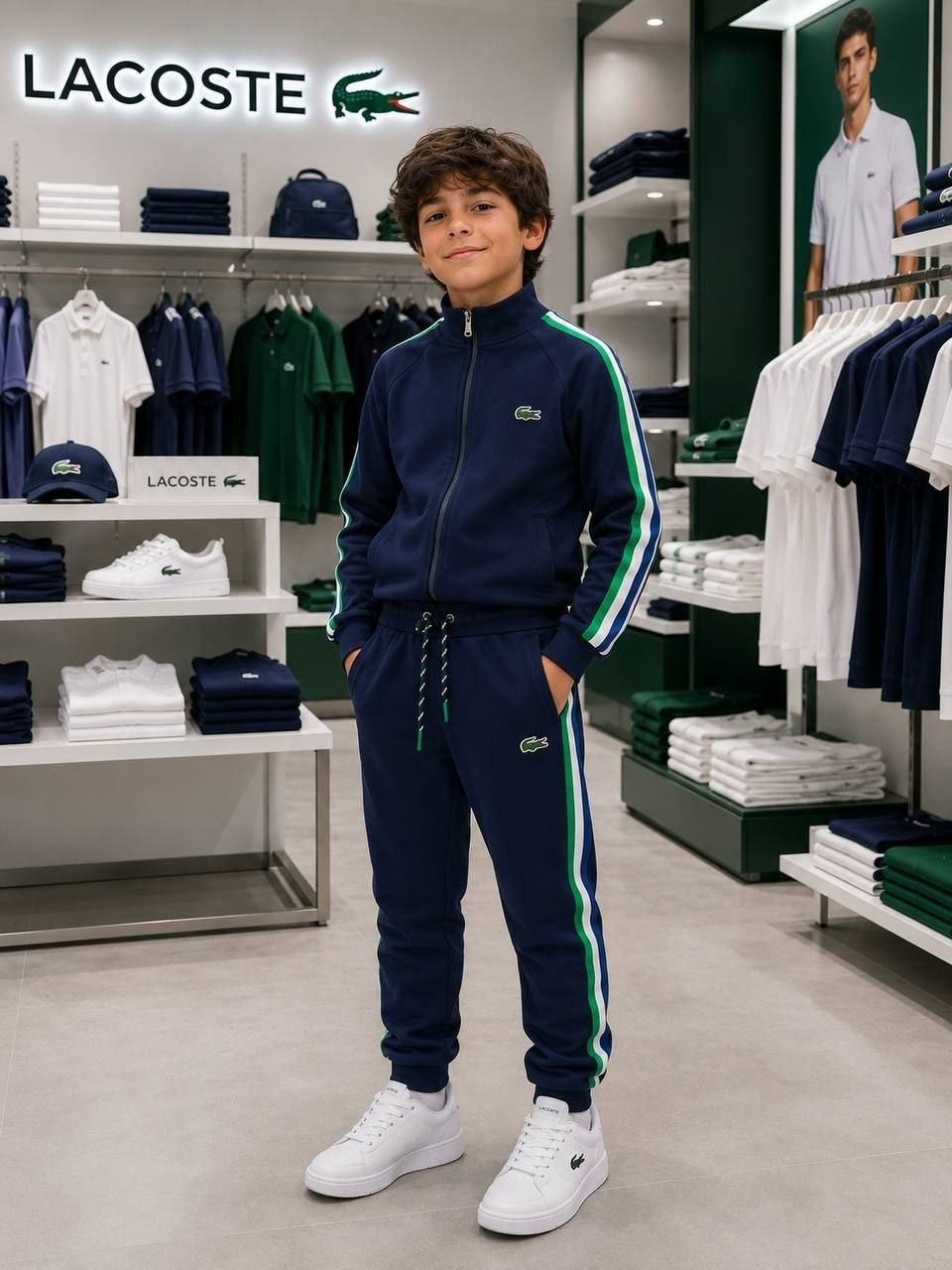 La Coste Navy Emerald Heritage Athletic Tracksuit (Premium Quality) - Boys (8 -16Y)