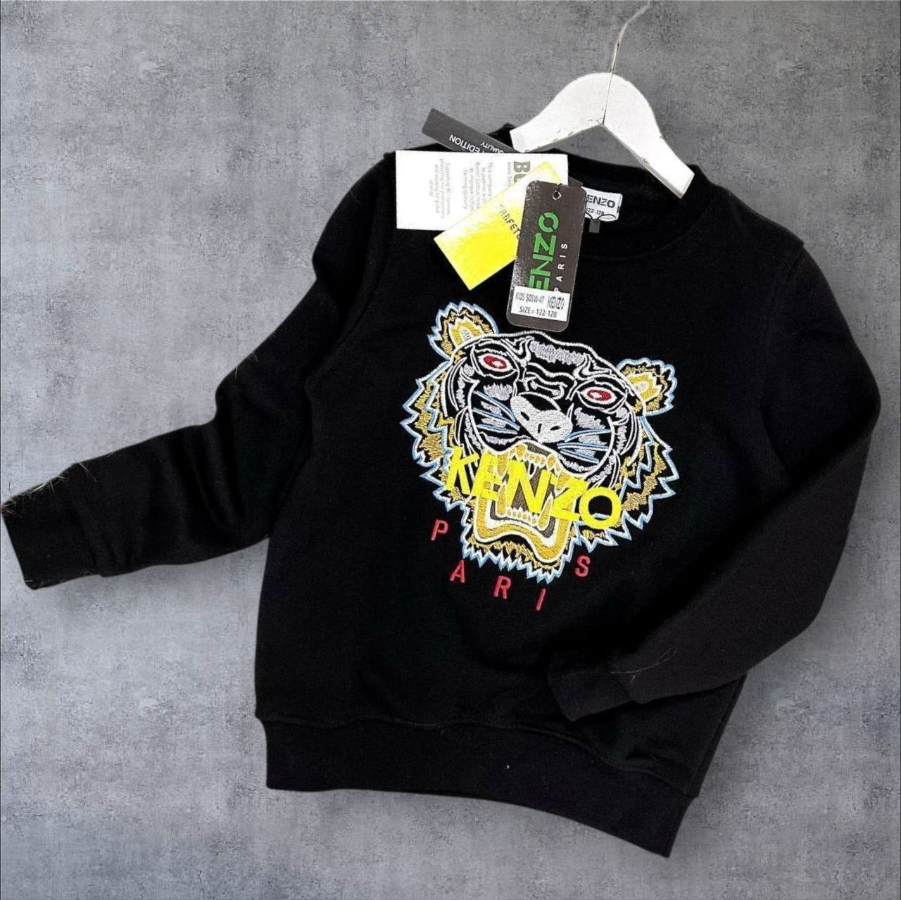 Kids Embroidered Tiger Black Sweatshirt KZO- Boys (2-16Y)